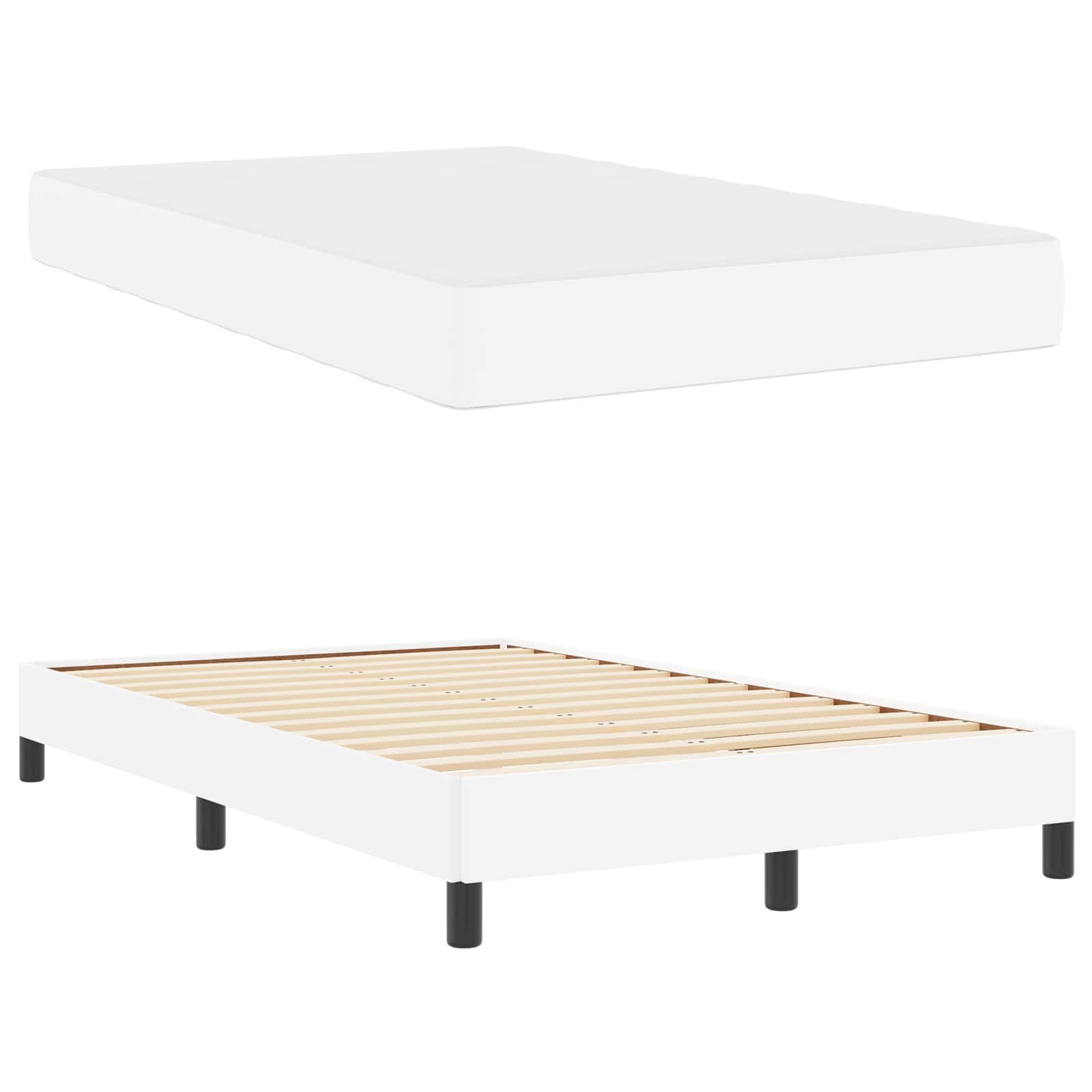 Krevetna konstrukcija Čista bijela 120 x 200 cm tkanina