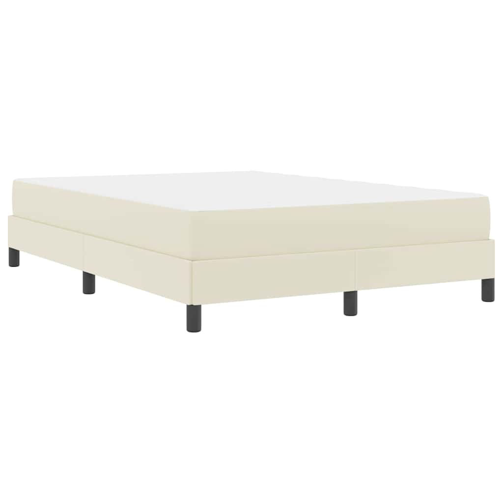 Krevetna konstrukcija s madracem Krema 140 x 190 cm tkanina