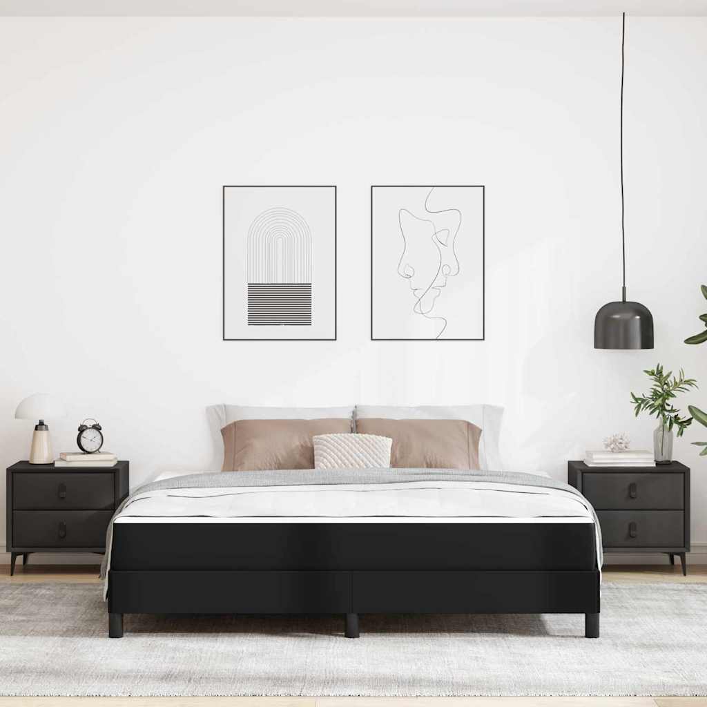 Krevetna konstrukcija s madracem Crna 180 x 200 cm tkanina