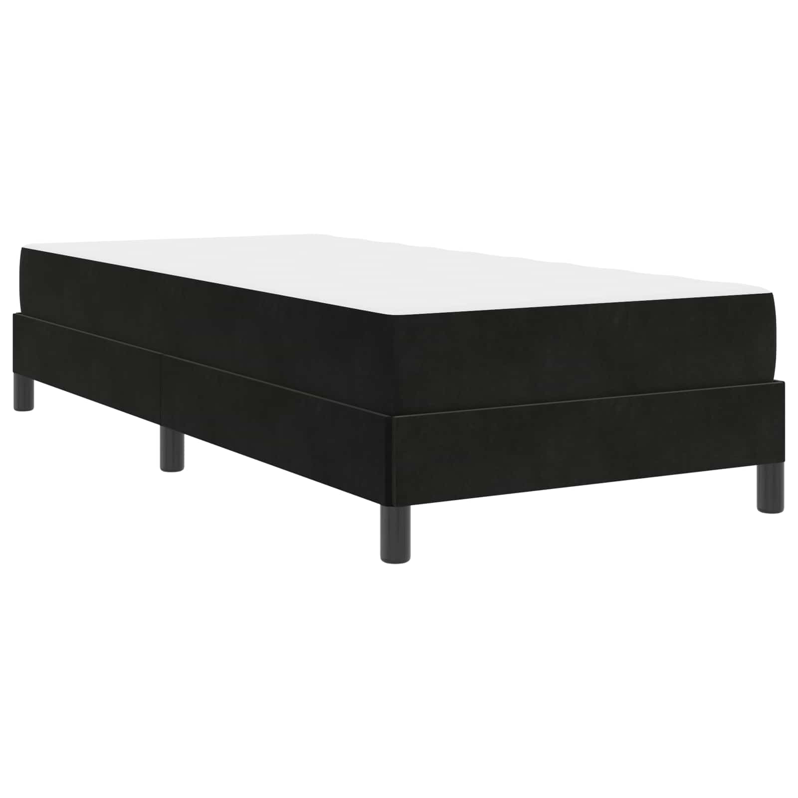 Krevet s opruga kutije s madracem Crna 90 x 200 cm tkanina