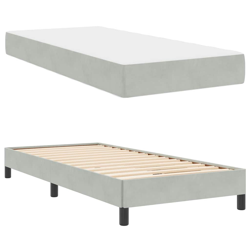Krevet s opruga kutije Svijetlo siva 100 x 200 cm tkanina