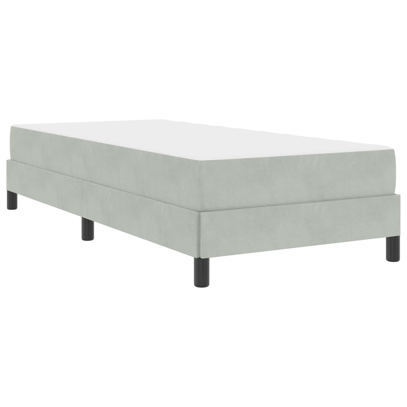Krevet s opruga kutije Svijetlo siva 100 x 200 cm tkanina