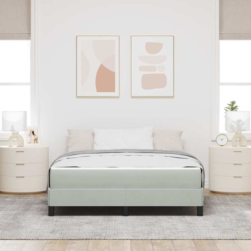 Krevet s opruga kutije Svijetlo siva 140 x 190 cm tkanina