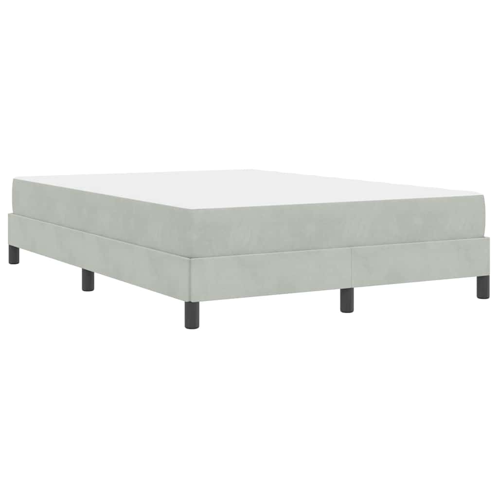 Krevet s opruga kutije Svijetlo siva 140 x 190 cm tkanina