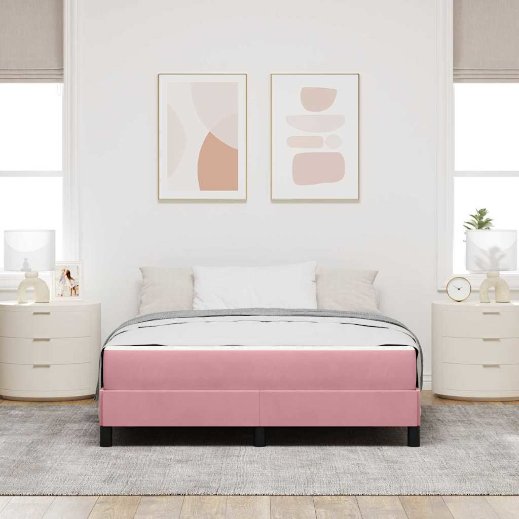 Krevet s opruga kutije Ružičasta 140 x 200 cm tkanina