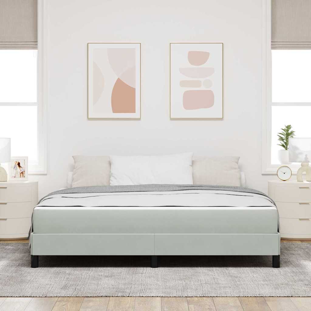 Krevet s opruga kutije Svijetlo siva 180 x 200 cm tkanina