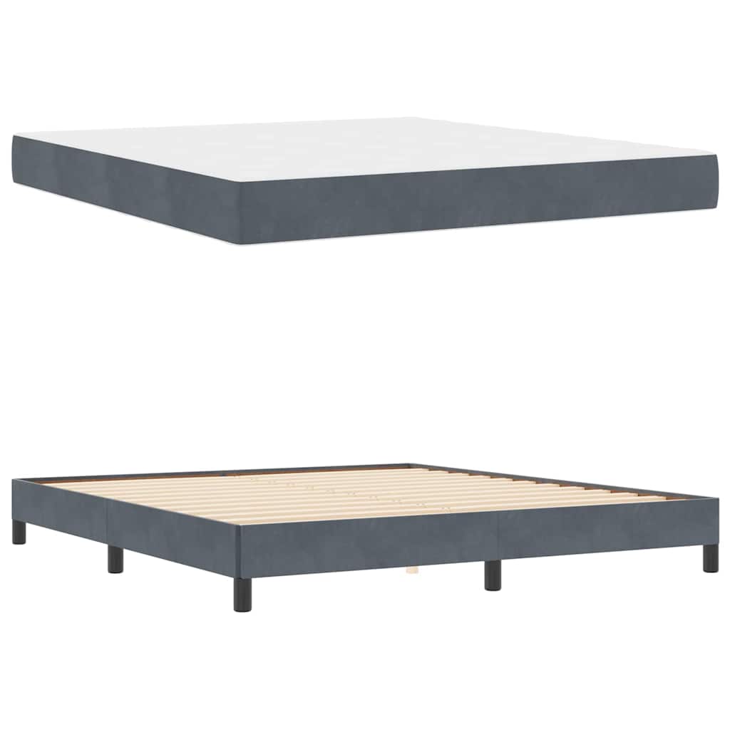 Krevet s opruga kutije Tamno siva 180 x 210 cm tkanina