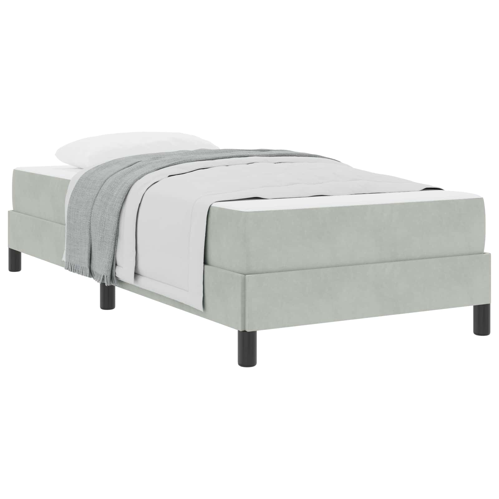 Krevet s opruga kutije Svijetlo siva 80 x 220 cm tkanina