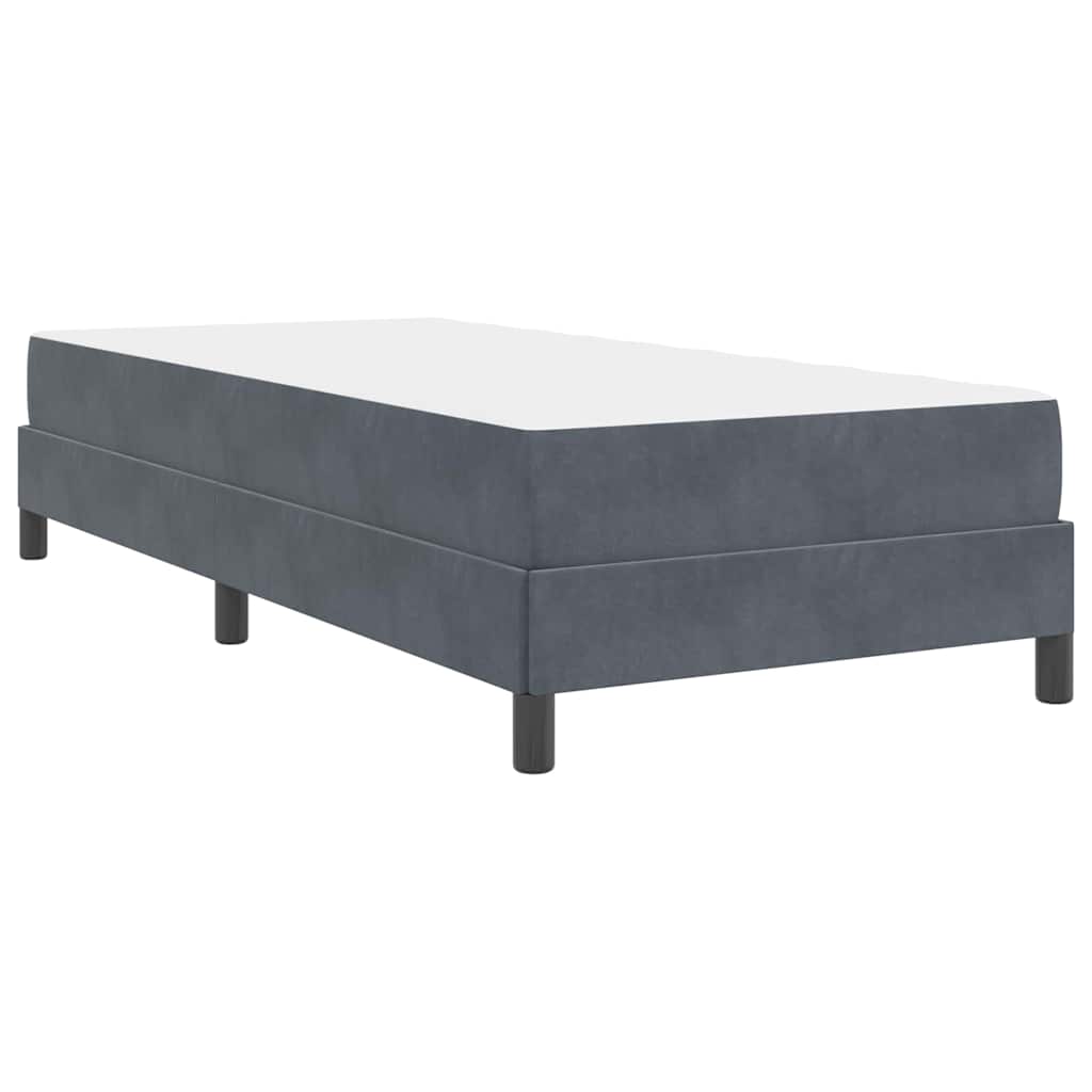 Krevet s opruga kutije Tamno siva 90 x 220 cm tkanina