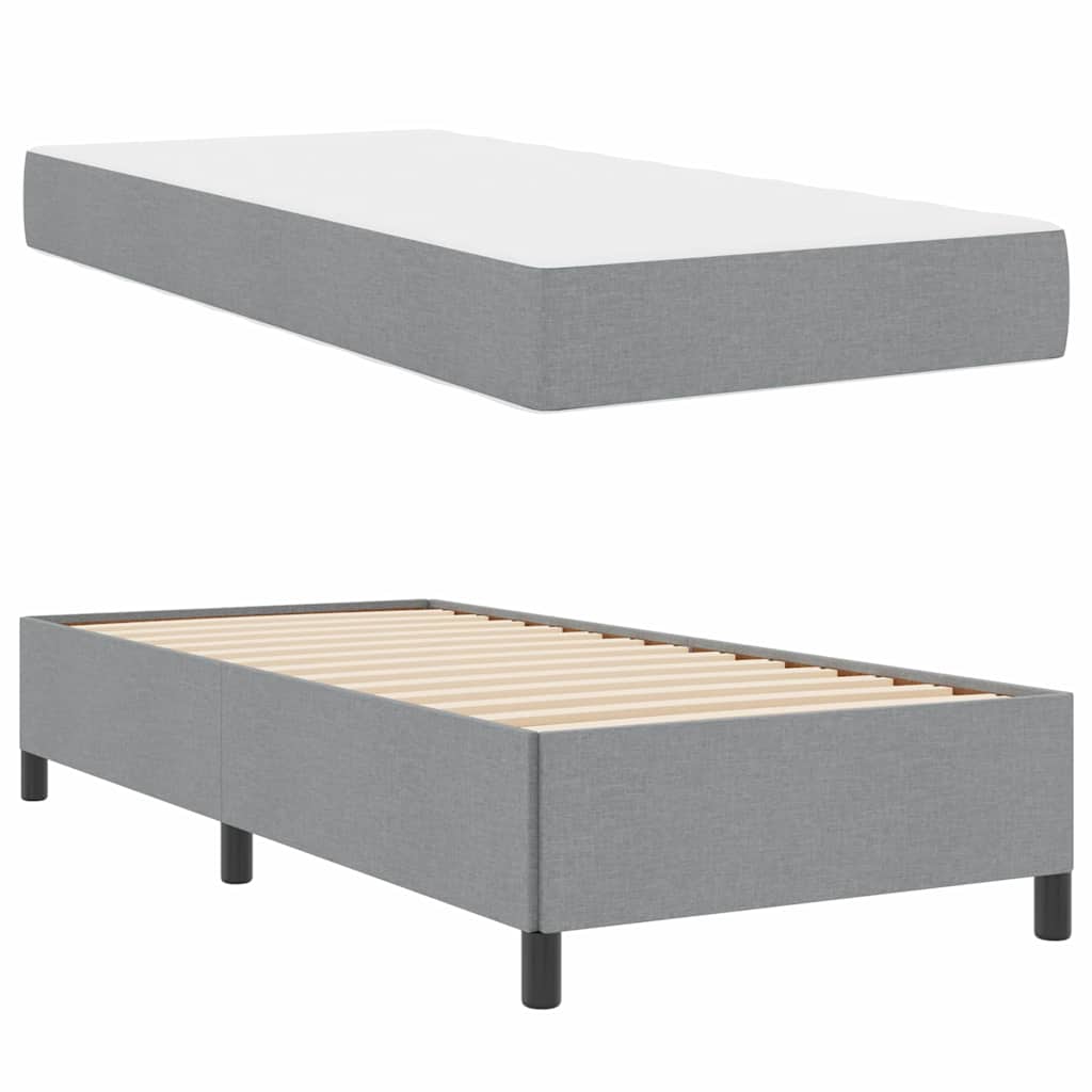 Krevet s opruga kutije Svijetlo siva 80 x 200 cm tkanina
