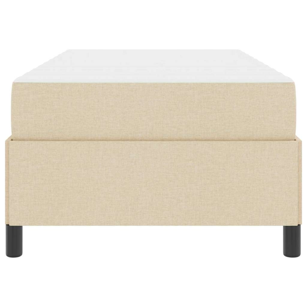 Krevet s opruga kutije Krema 80 x 200 cm tkanina
