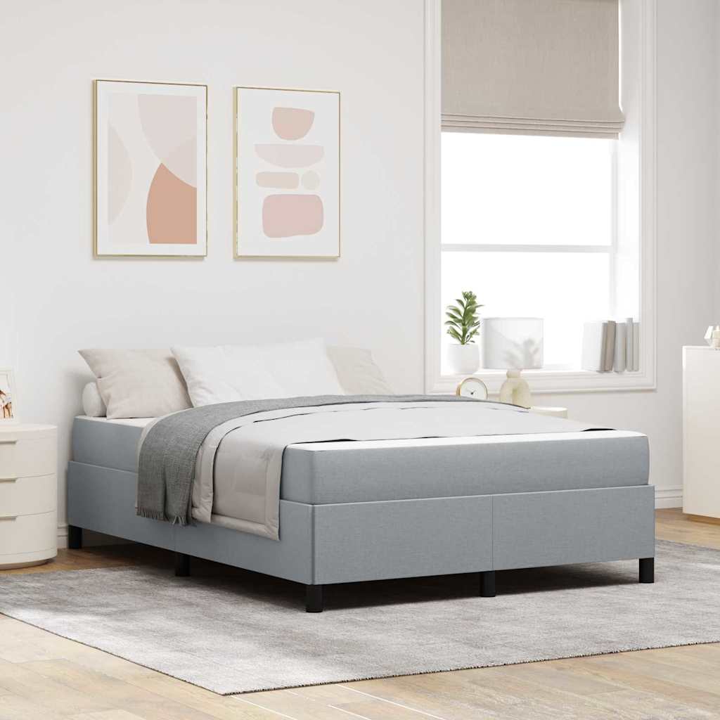 Krevet s opruga kutije Svijetlo siva 140 x 190 cm tkanina