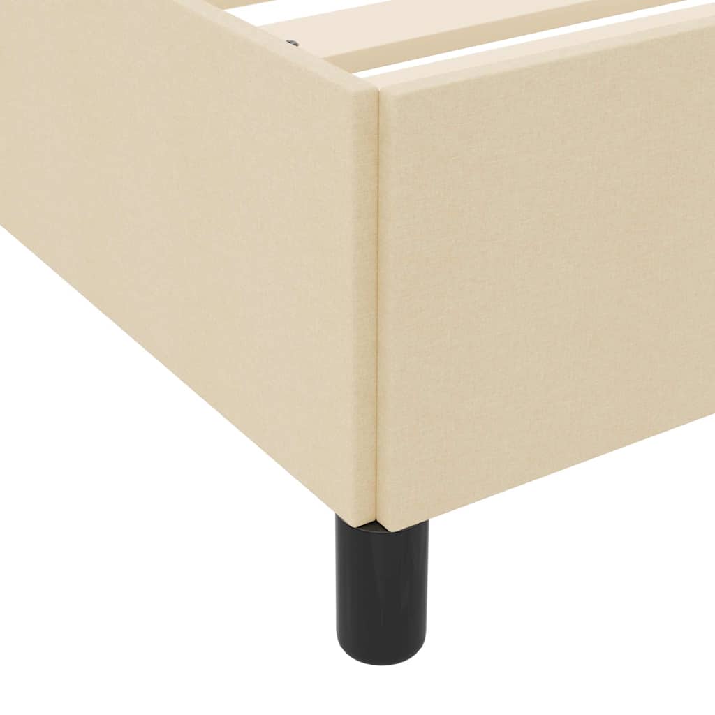 Krevet s opruga kutije s madracem Krema 140 x 190 cm tkanina