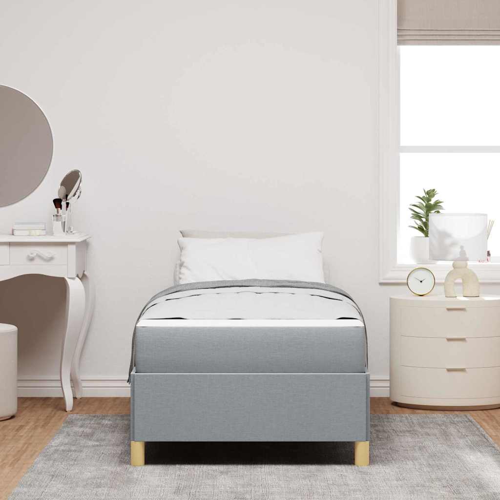 Krevetna konstrukcija Svijetlo siva 90 x 190 cm tkanina