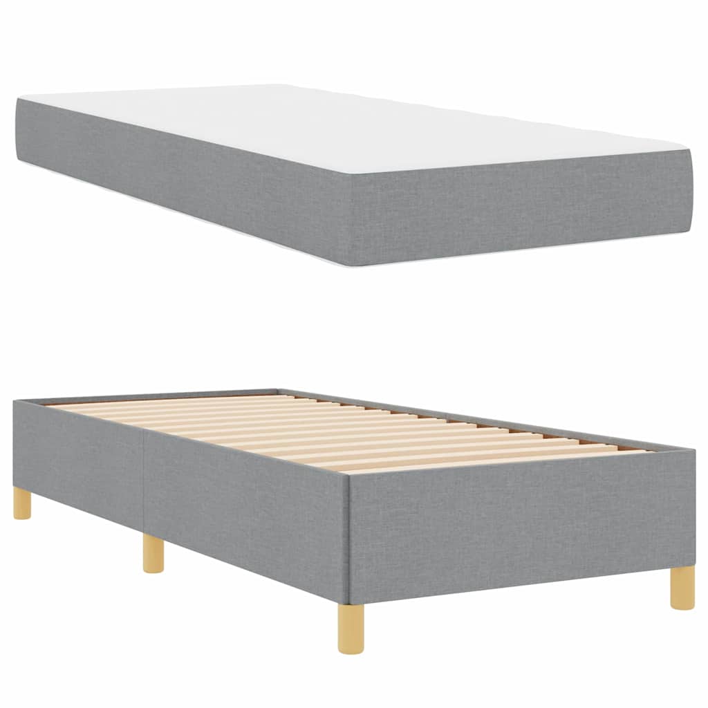 Krevetna konstrukcija Svijetlo siva 90 x 190 cm tkanina