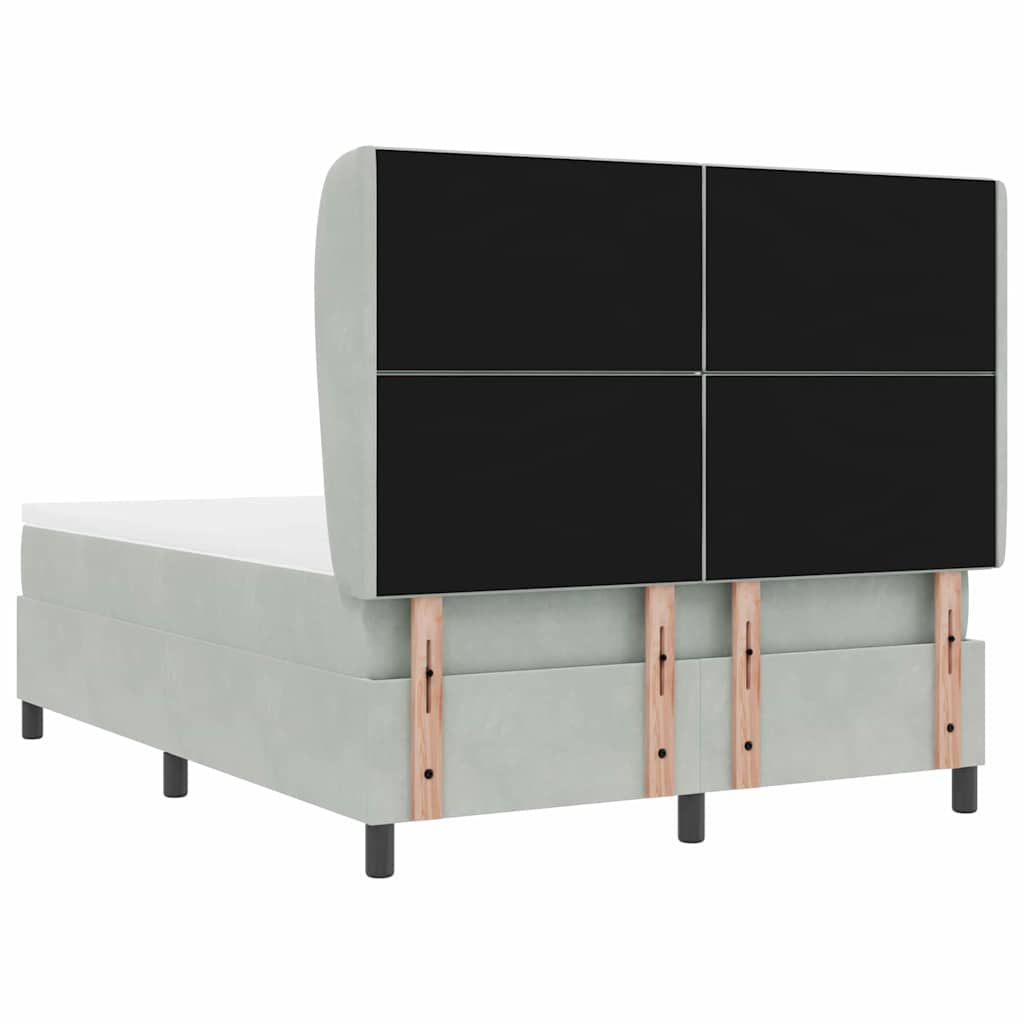 Krevet s opruga kutije Svijetlo siva 200 x 140 cm Baršun