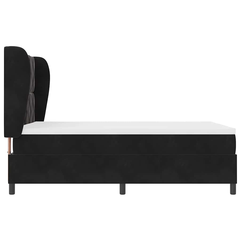 Krevet s opruga kutije s uzglavljem Crna 200 x 140 cm Baršun