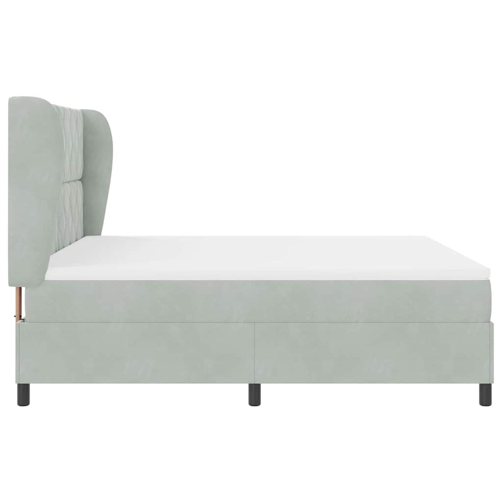 Krevet s opruga kutije Svijetlo siva 200 x 180 cm Baršun