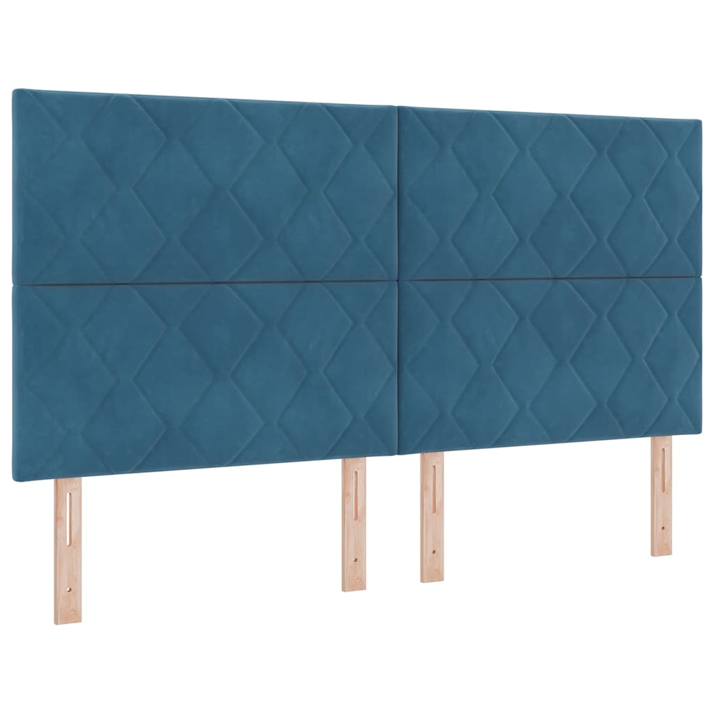 Krevet s opruga kutije Tamno plava 200 x 180 cm Baršun