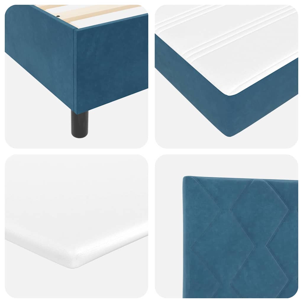 Krevet s opruga kutije Tamno plava 200 x 200 cm Baršun