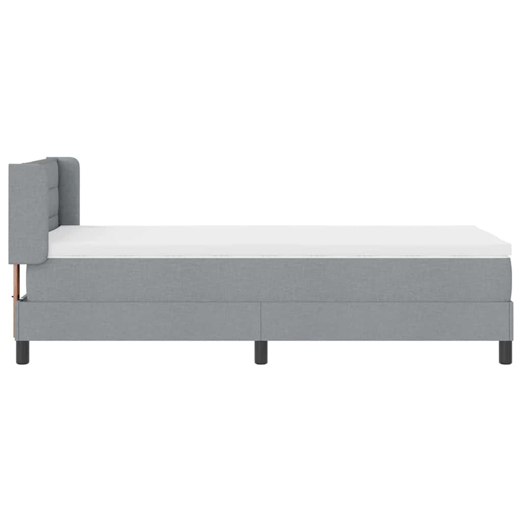 Krevet s opruga kutije Svijetlo siva 200 x 80 cm tkanina