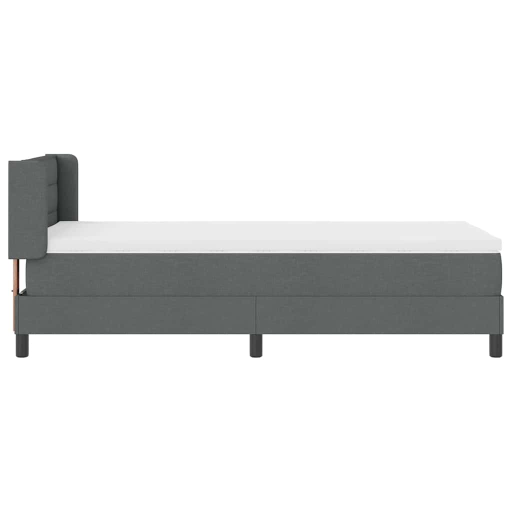 Krevet s opruga kutije Tamno siva 190 x 90 cm tkanina