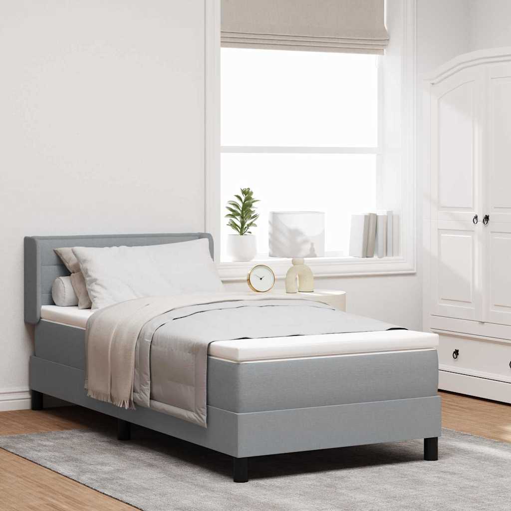 Krevet s opruga kutije Svijetlo siva 200 x 90 cm tkanina