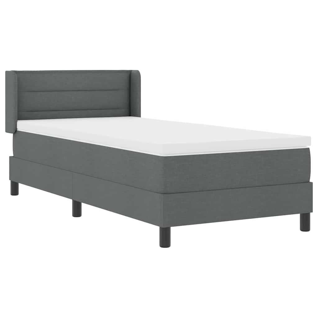 Krevet s opruga kutije Tamno siva 200 x 90 cm tkanina