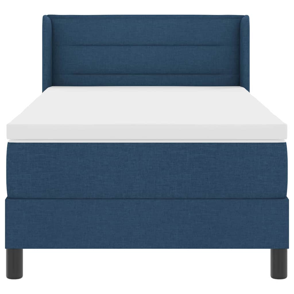Krevet s opruga kutije s uzglavljem Plava 200 x 90 cm tkanina