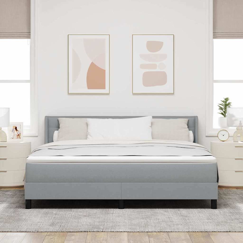 Krevet s opruga kutije Svijetlo siva 200 x 180 cm tkanina