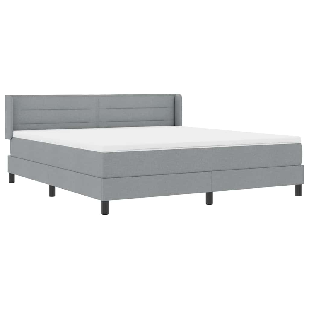 Krevet s opruga kutije Svijetlo siva 200 x 180 cm tkanina