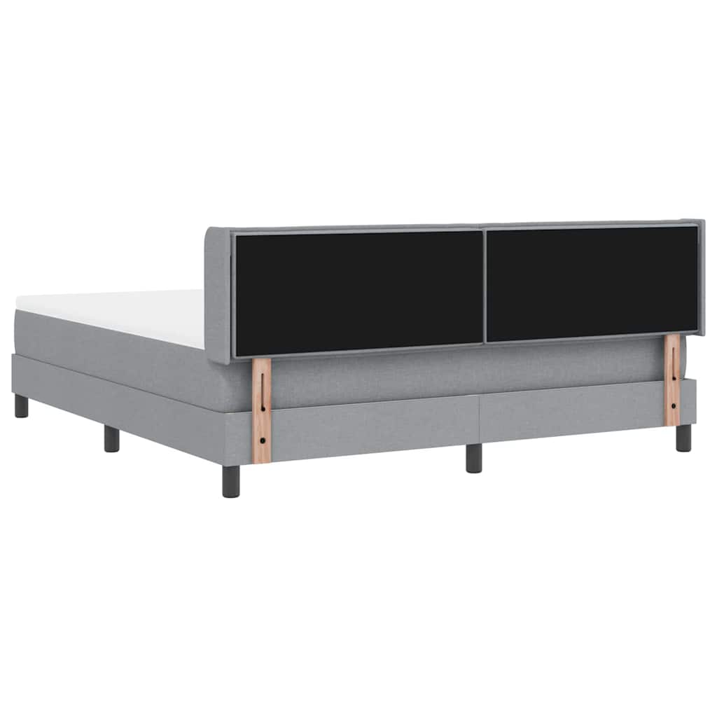 Krevet s opruga kutije Svijetlo siva 200 x 180 cm tkanina
