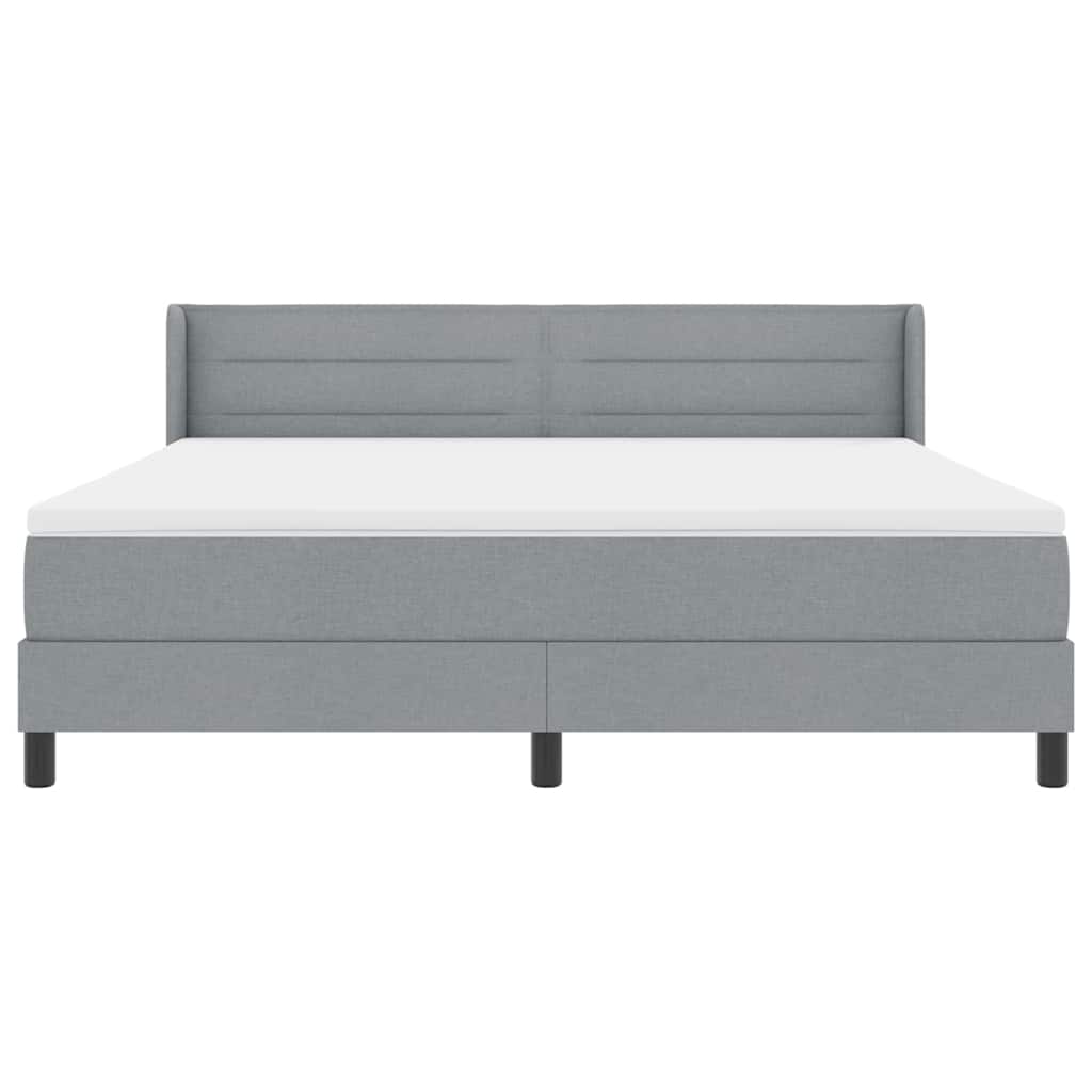 Krevet s opruga kutije Svijetlo siva 200 x 180 cm tkanina