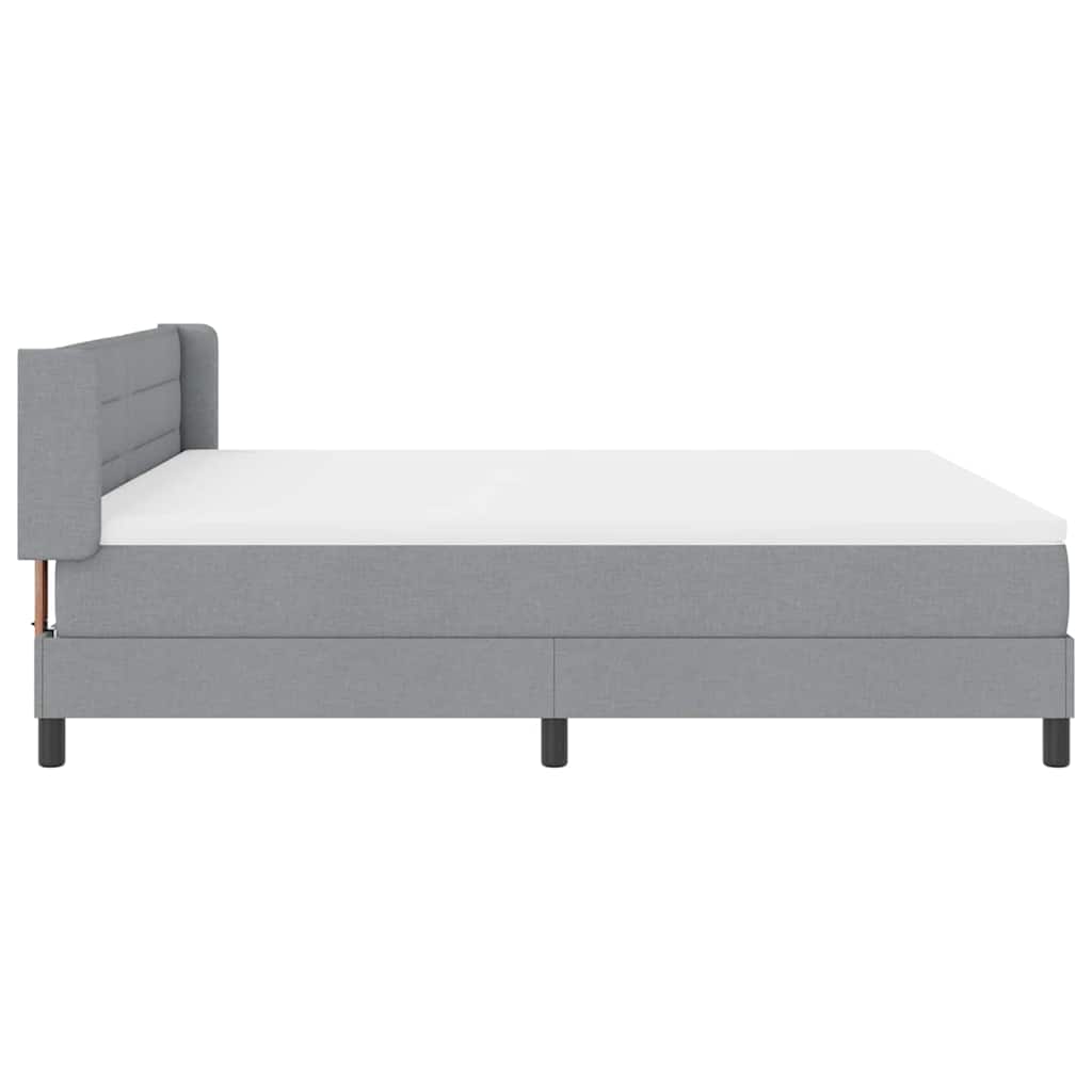 Krevet s opruga kutije Svijetlo siva 200 x 180 cm tkanina