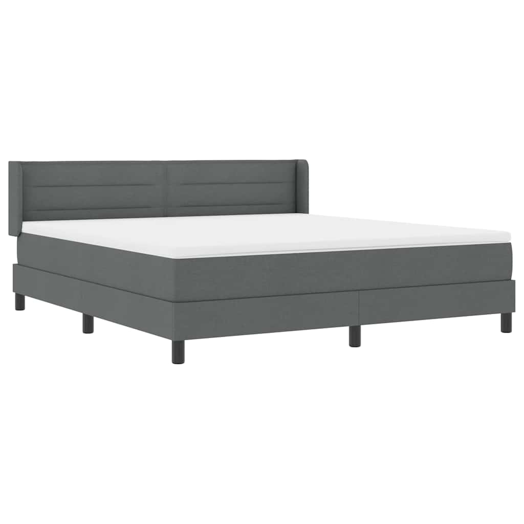 Krevet s opruga kutije Tamno siva 200 x 180 cm tkanina