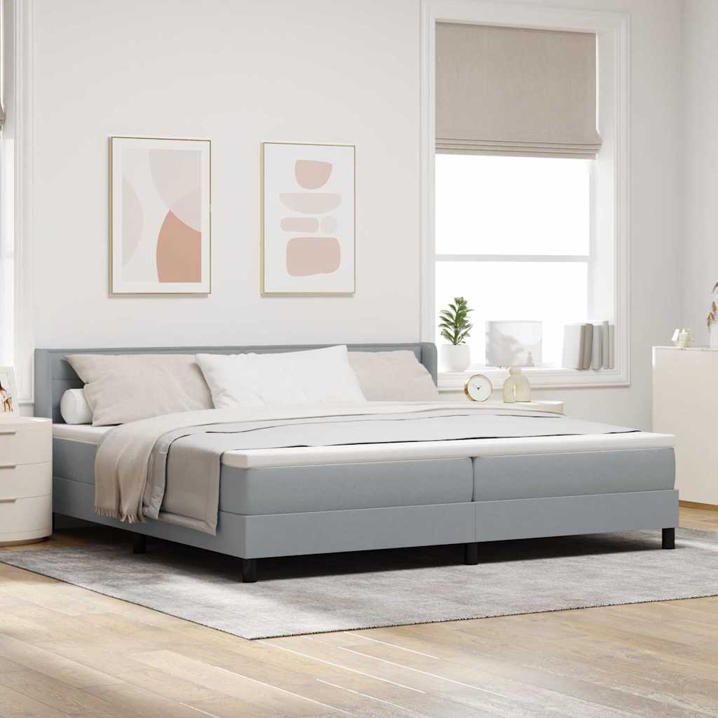 Krevet s opruga kutije Svijetlo siva 200 x 200 cm tkanina