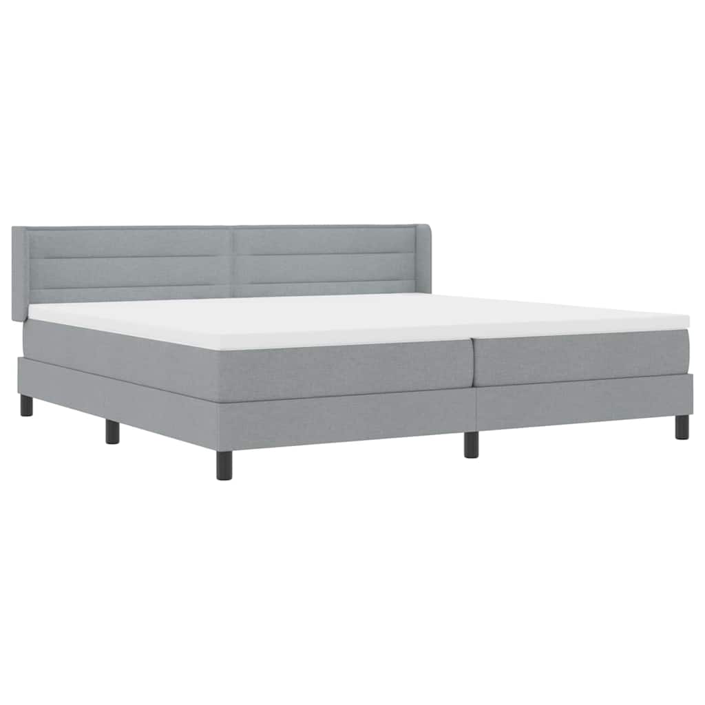 Krevet s opruga kutije Svijetlo siva 200 x 200 cm tkanina