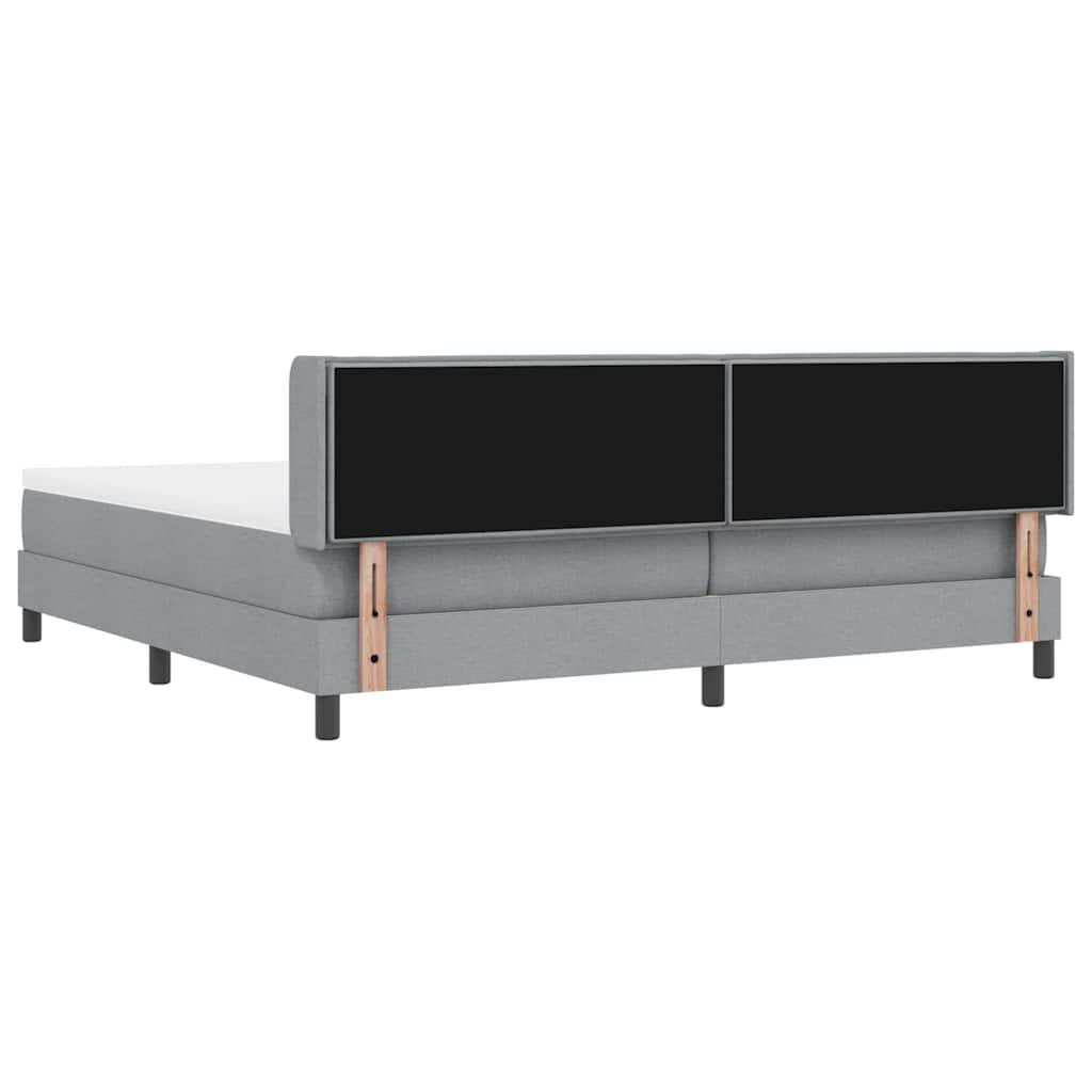 Krevet s opruga kutije Svijetlo siva 200 x 200 cm tkanina