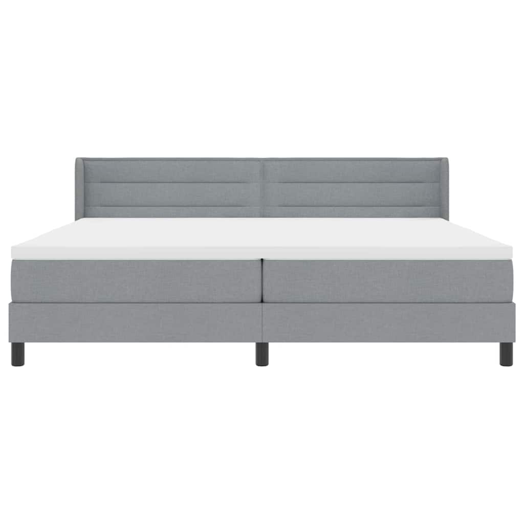Krevet s opruga kutije Svijetlo siva 200 x 200 cm tkanina