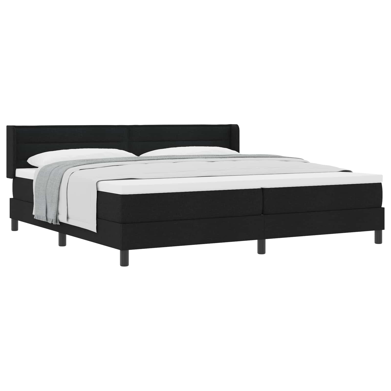 Krevet s opruga kutije s uzglavljem Crna 200 x 200 cm tkanina