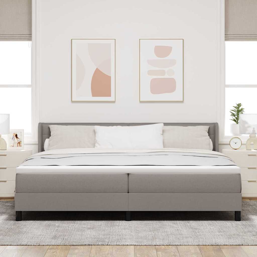 Krevet s opruga kutije Sivo-smeđa 200 x 200 cm tkanina