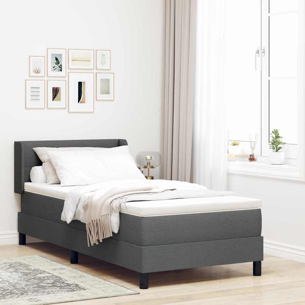 Krevet s opruga kutije Tamno siva 200 x 80 cm tkanina