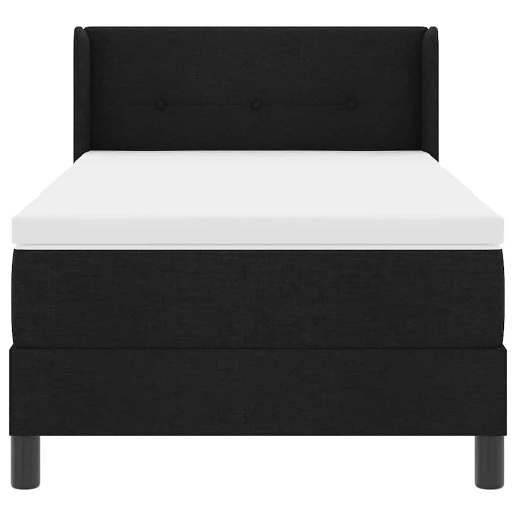 Krevet s opruga kutije s uzglavljem Crna 200 x 80 cm tkanina