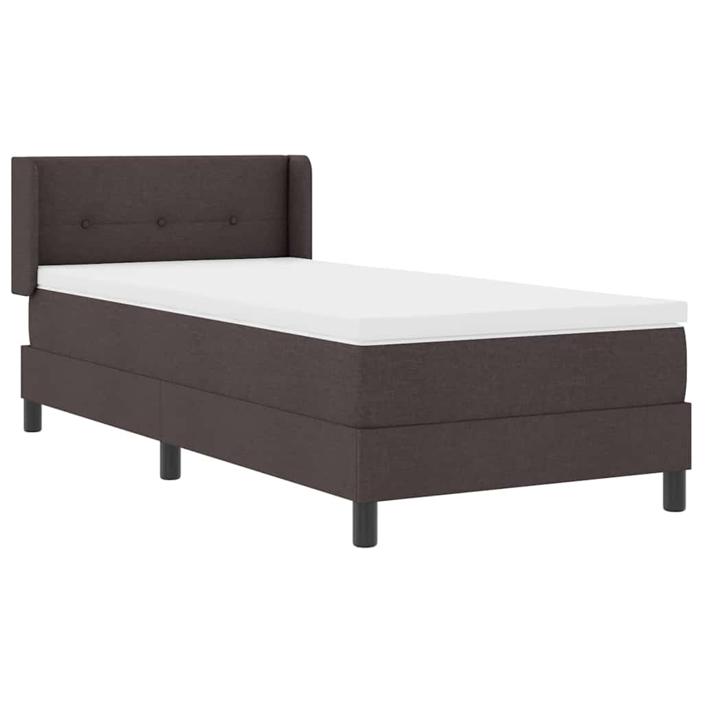 Krevet s opruga kutije Tamno smeđa 190 x 90 cm tkanina