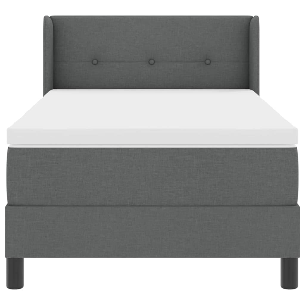 Krevet s opruga kutije Tamno siva 200 x 90 cm tkanina