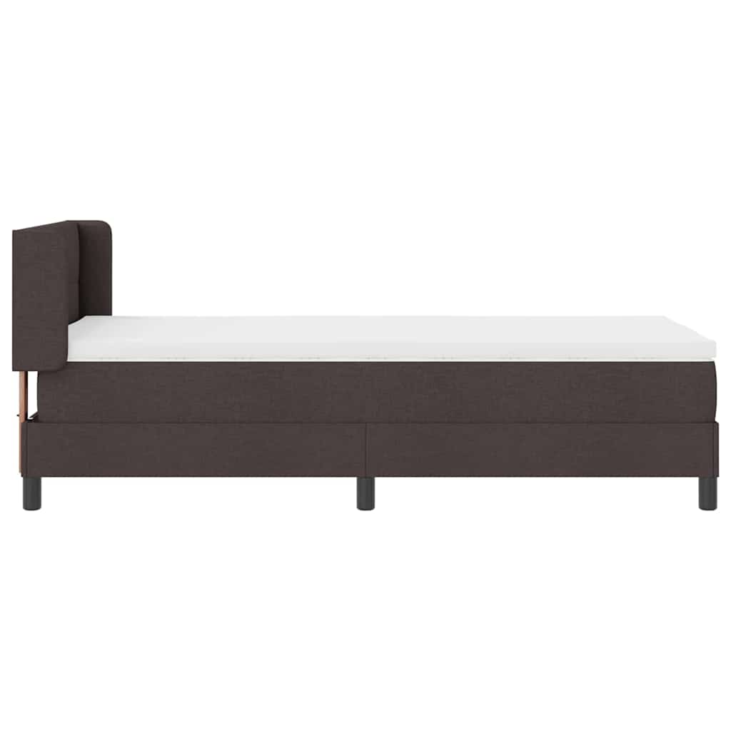 Krevet s opruga kutije Tamno smeđa 200 x 90 cm tkanina