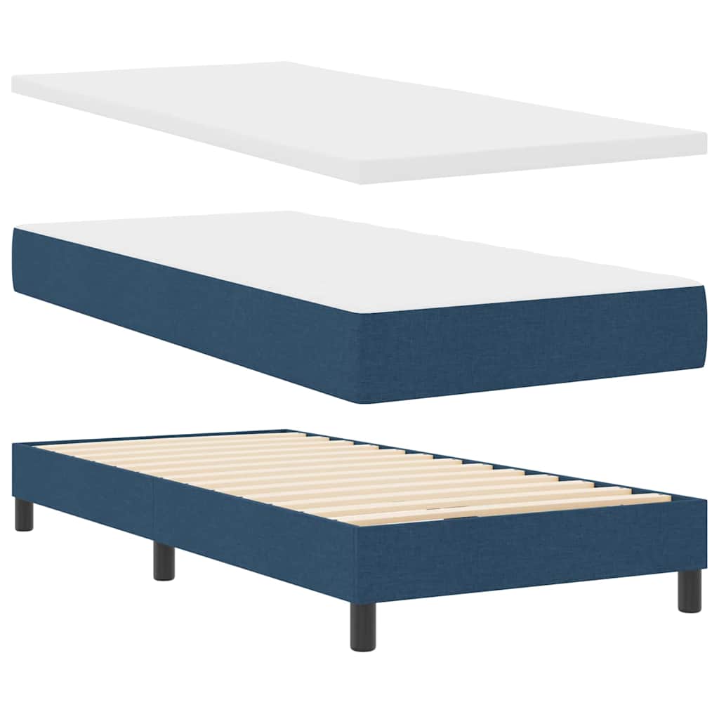Krevet s opruga kutije s jastukom Plava 200 x 90 cm tkanina