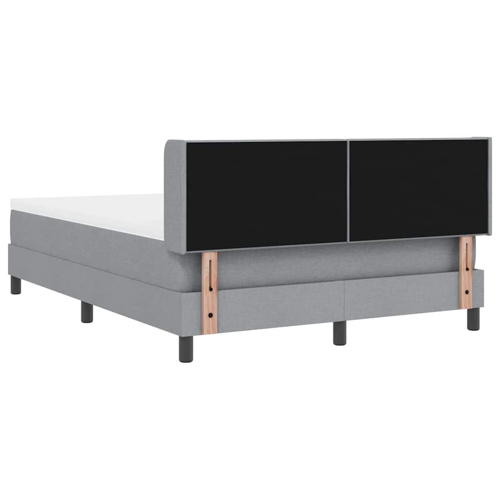 Krevet s opruga kutije Svijetlo siva 200 x 140 cm tkanina