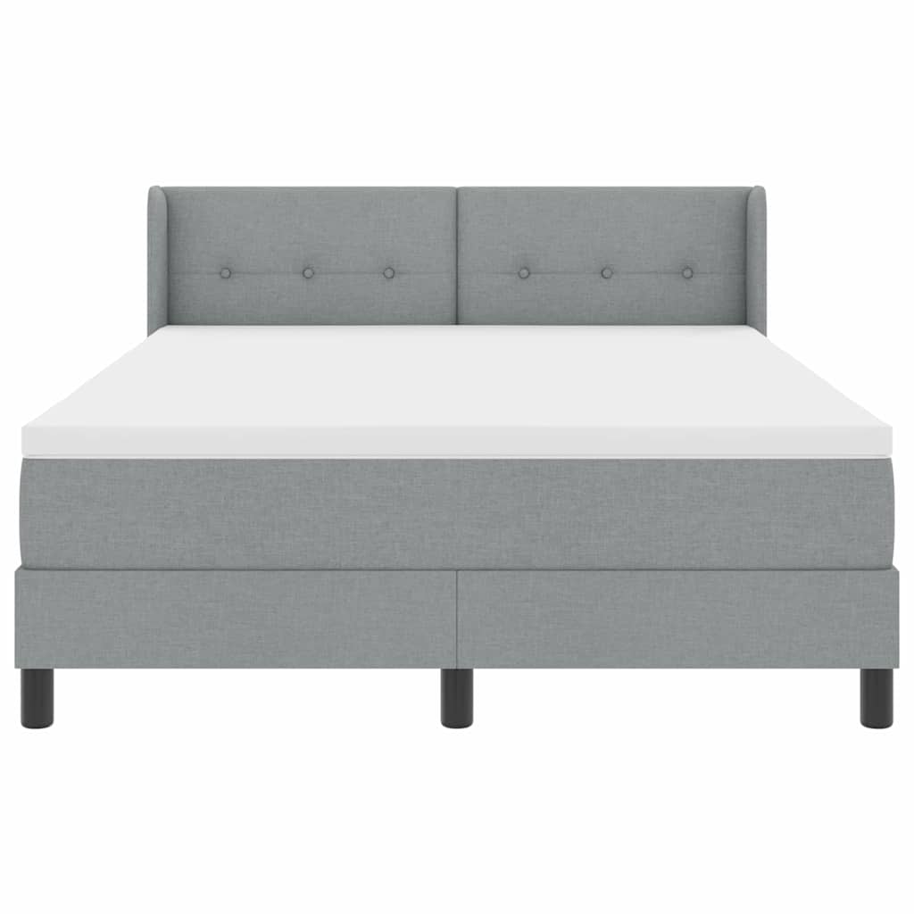 Krevet s opruga kutije Svijetlo siva 200 x 140 cm tkanina