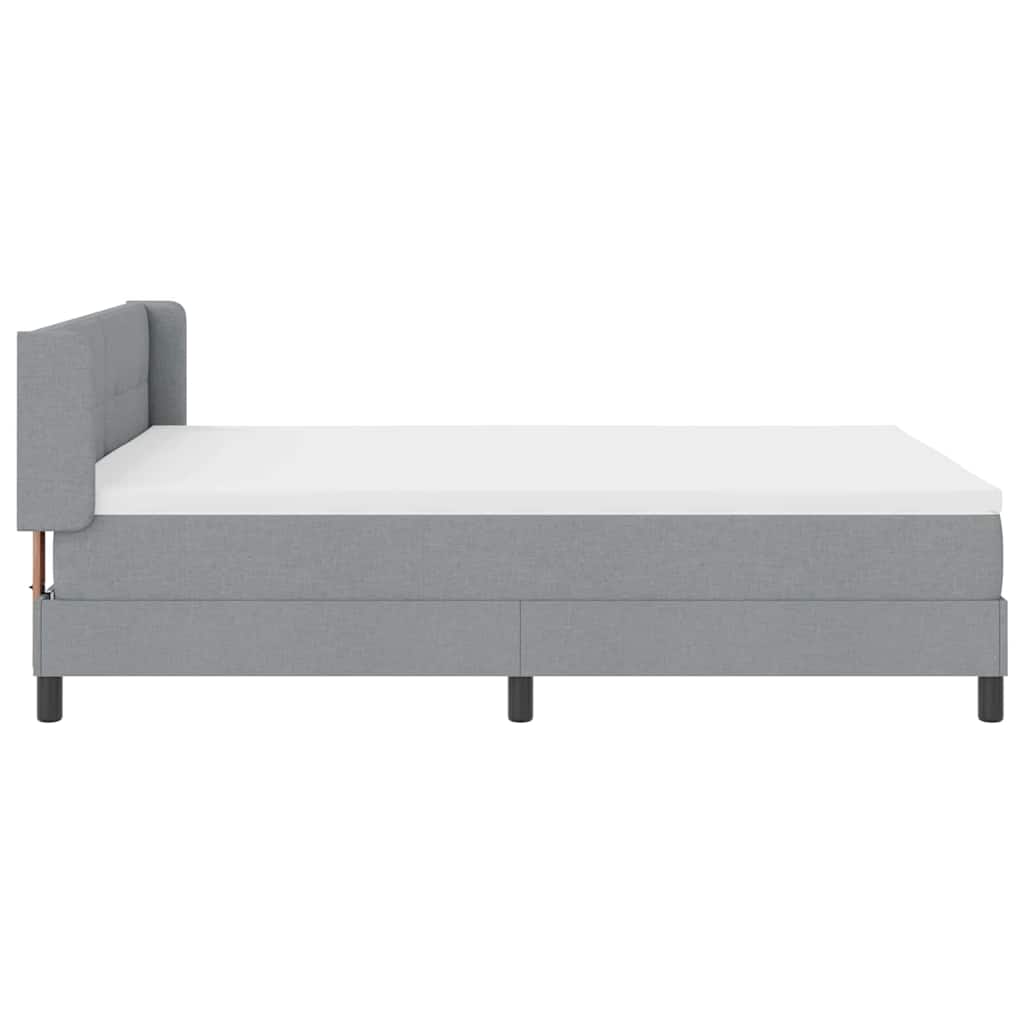 Krevet s opruga kutije Svijetlo siva 200 x 140 cm tkanina